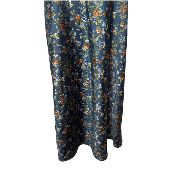 Inspired Hearts Colorful Floral Satin Milk Maid Peasant Midi Dress Sz S NEW - Picture 3 of 11